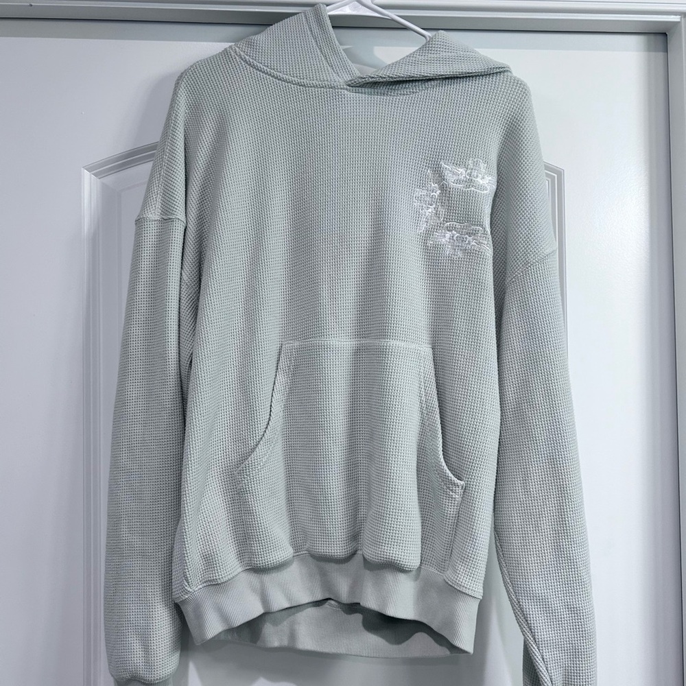 Boys Lie Sage Green Hoodie with Angel Print - Picture 2 of 5
